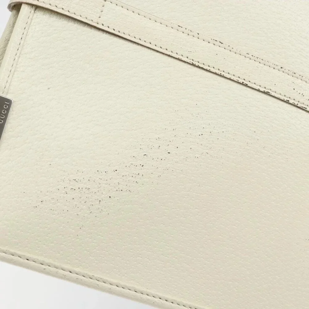 GUCCI Jackie Hand Bag Leather White Silver - Picture 10 of 16